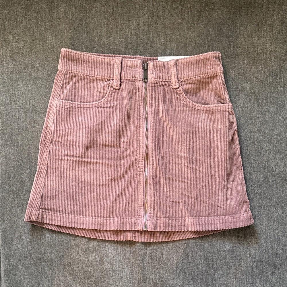 American Eagle Outfitters Dusty Pink Corduroy Mini Skirt